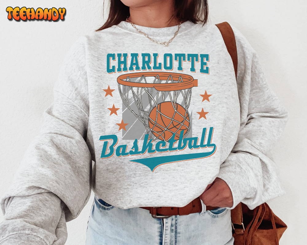 Vintage Charlotte Hornet Sweatshirt T-Shirt, Charlotte Basketball Shirt