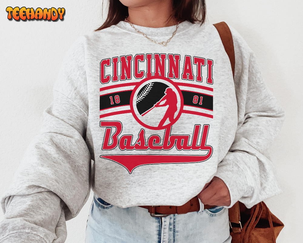 Vintage Cincinnati Red Crewneck Sweatshirt T-Shirt, Cincinnati Red EST 1881 Sweatshirt