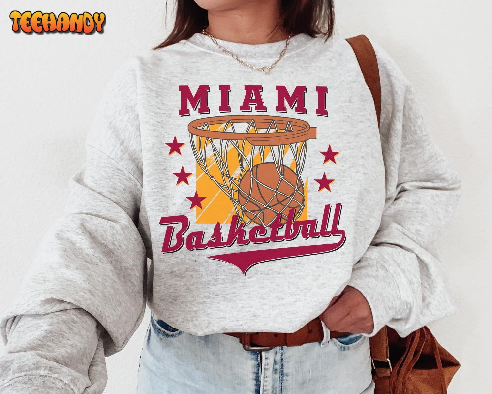 Vintage Miami Hea Sweatshirt T-Shirt, Miami Basketball Shirt