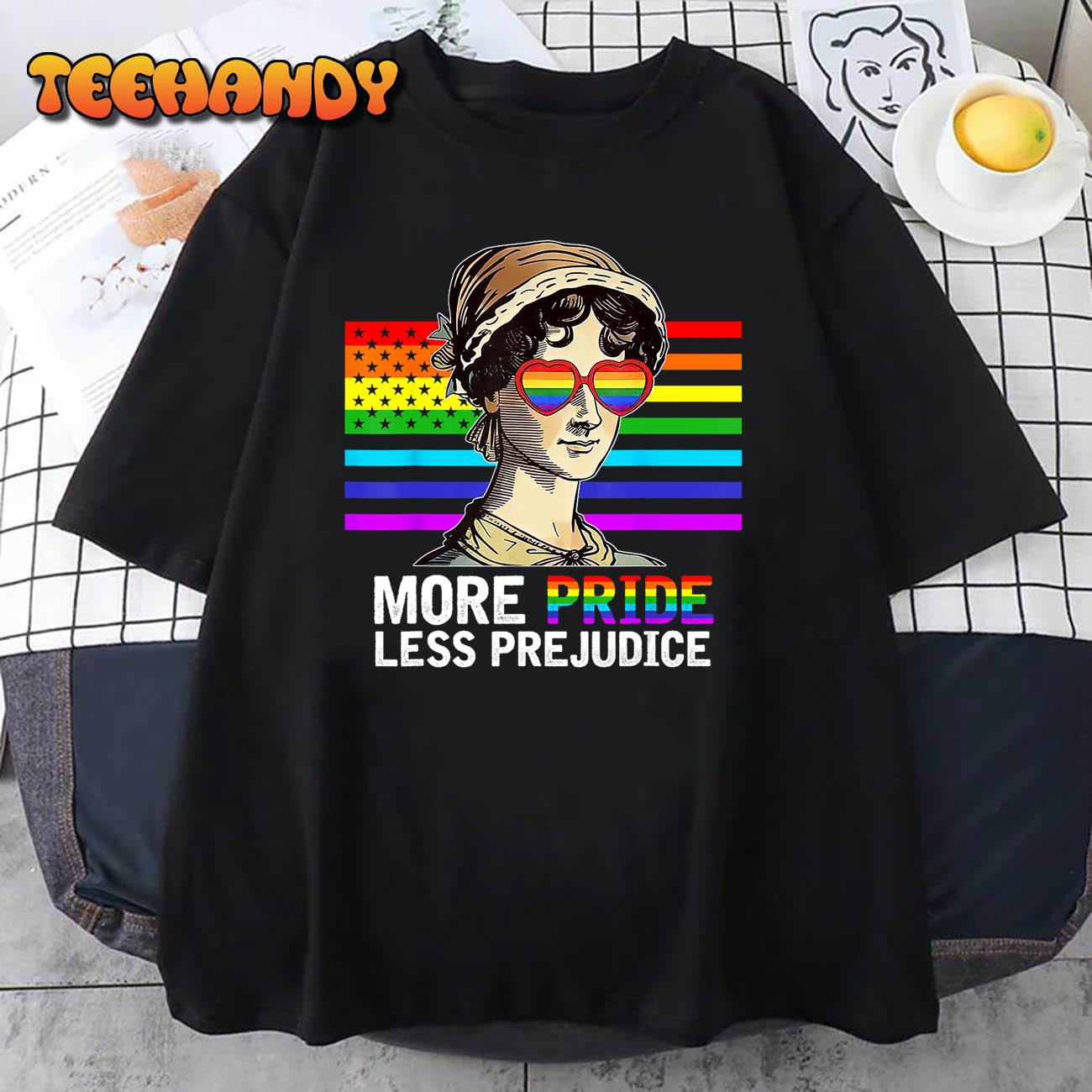 Vintage More Pride Less Prejudice Lgbt Gay Proud Ally Pride Month T-Shirt