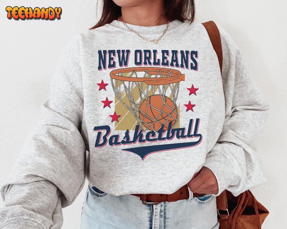 Vintage New Orleans Pelican Sweatshirt T-Shirt, New Orleans Basketball Shirt