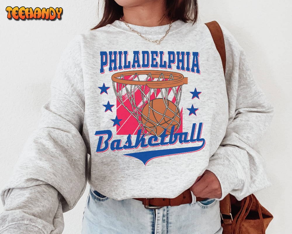 Vintage Philadelphia Basketball Sweatshirt T-Shirt, Philadelphia 76er T-Shirt