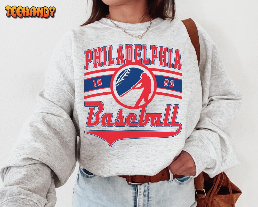 Vintage Philadelphia Phillie Crewneck Sweatshirt T-Shirt, Phillies EST 1883 Sweatshirt