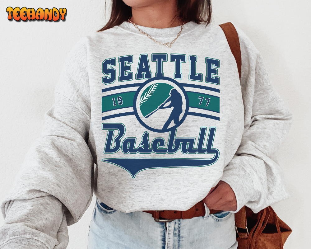 Vintage Seattle Mariner Crewneck Sweatshirt T-Shirt, Mariners EST 1977 Sweatshirt