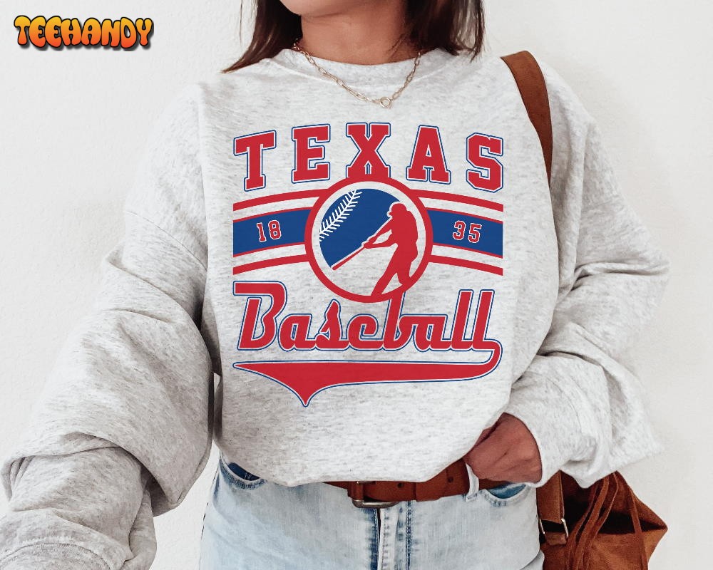 Vintage Texas Ranger Crewneck Sweatshirt T-Shirt, Rangers EST 1835 Sweatshirt