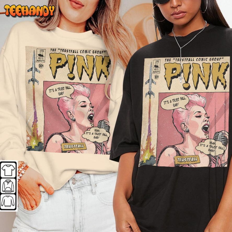 Vintage The Trustfall Comic Group P!nk Trusfall Album Unisex T Shirt