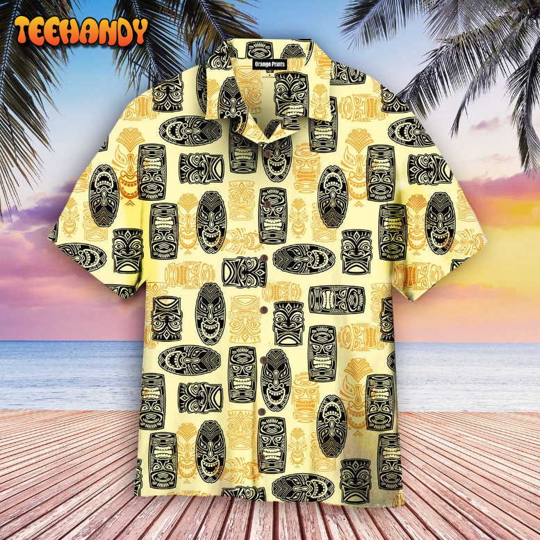 Vintage Tiki Mask Aloha Hawaiian Shirt