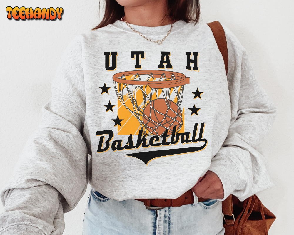 Vintage Utah Basketball Sweatshirt T-Shirt, Utah Basketball Crewneck Jazz T-Shirt