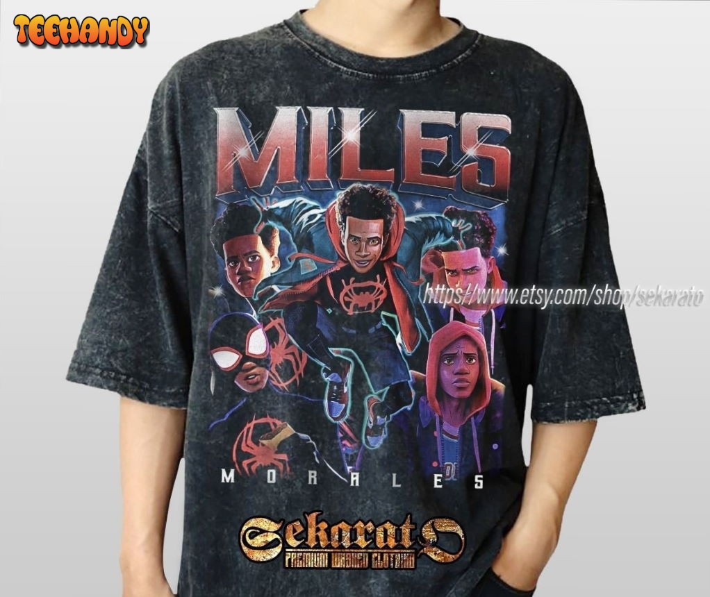 Vintage wash Miles Morales T-shirt Spider-Man Across the Spider-Verse Shirt