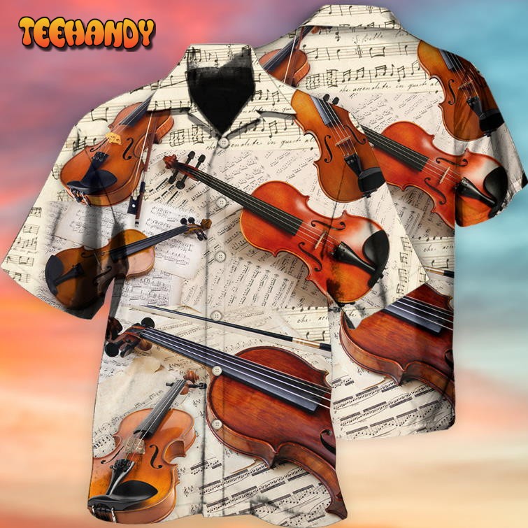 Violin Vintage Style Music Lover Paper Hawaiian Shirt