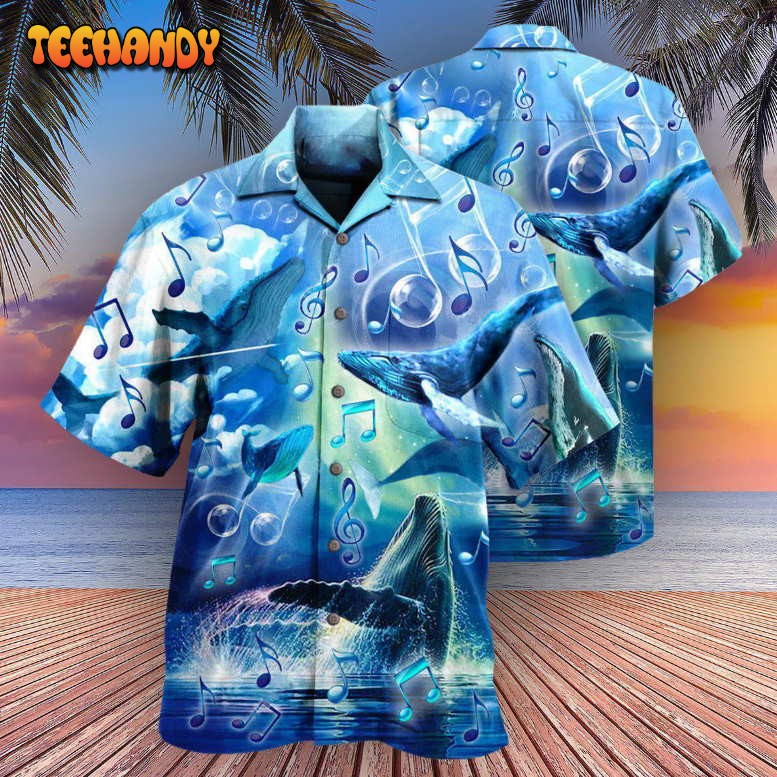 Whale Dancing In The Melody Of The Blue Sea Hawaiian Shirt