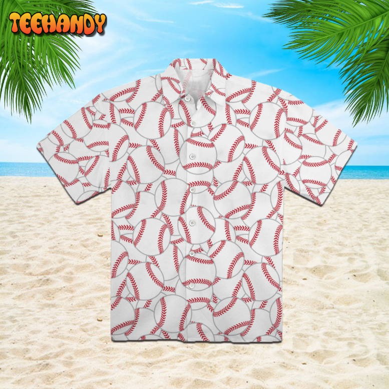 White Tennis Ball Pattern Hawaiian Shirt