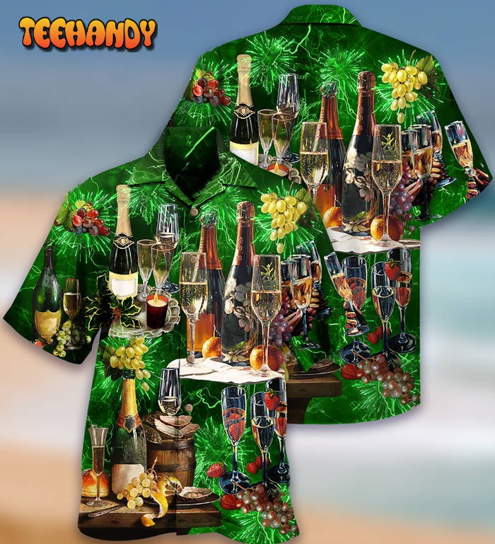 Wine Lover Beautiful Green Hawaiian Shirt