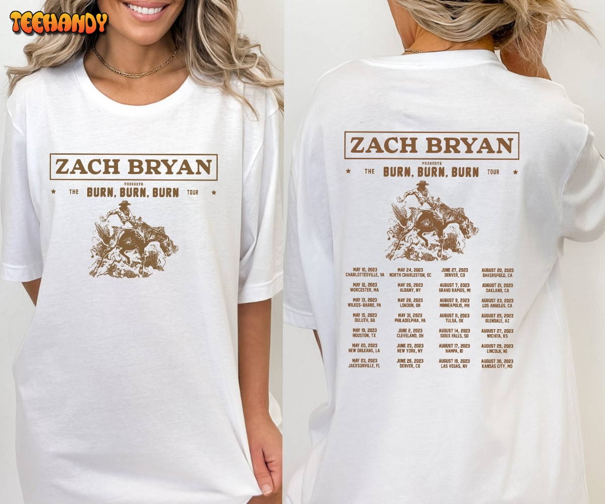 Zach Bryan The Burn Burn Burn Tour 2023 Shirt For Fan, Zach Bryan Concert Fan Shirt
