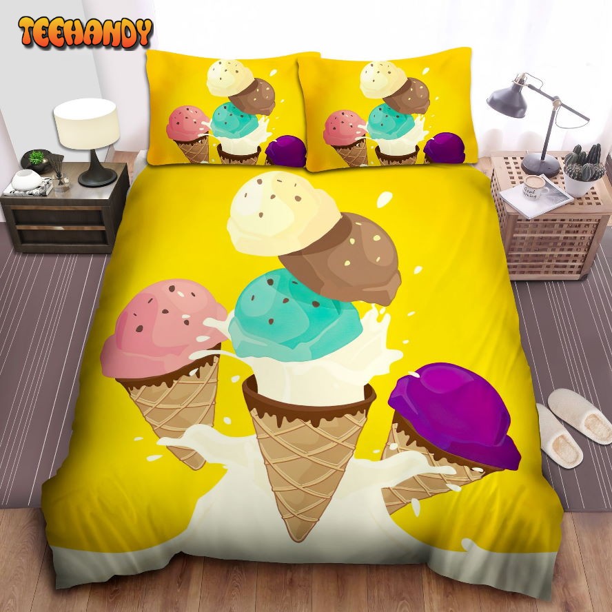 2d Flavors Of Ice Cream Bed Sheets Duvet Cover Bedding Sets