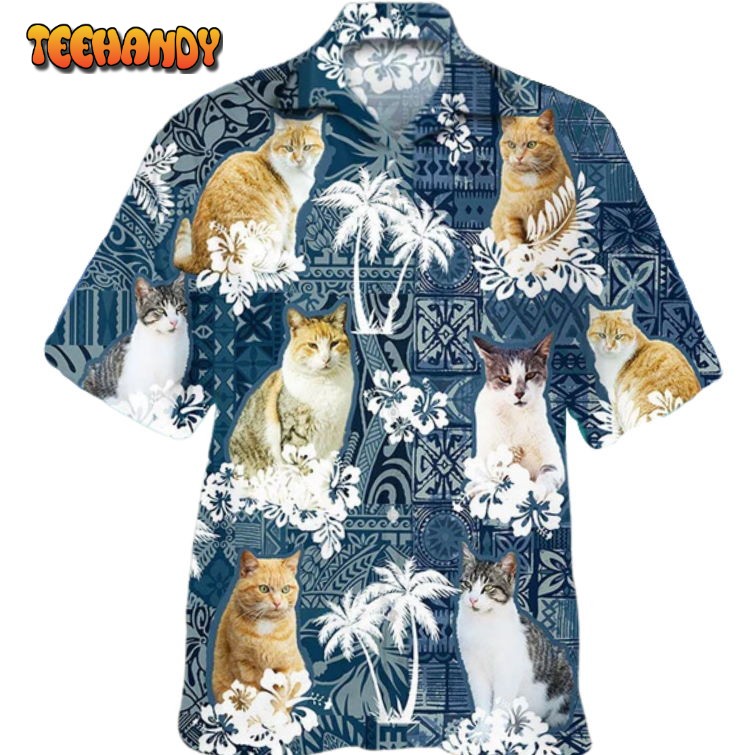 3D All Over Print Cat Hawaiian Beach Shirt For Men And Woman, Summer Aloha