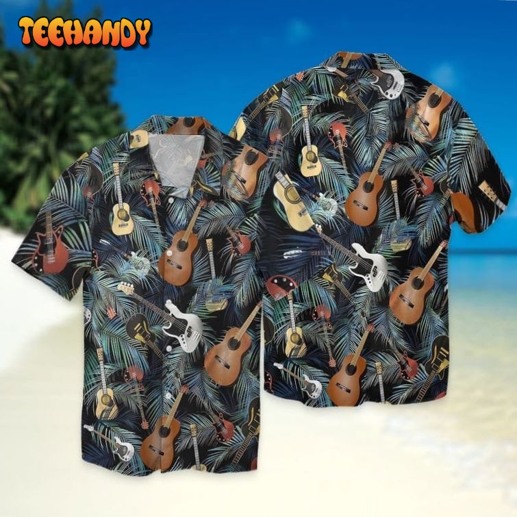 3D All Over Print Hawaiin Guitar Shirt Guitarist Hawaii Aloha Beach Shirt