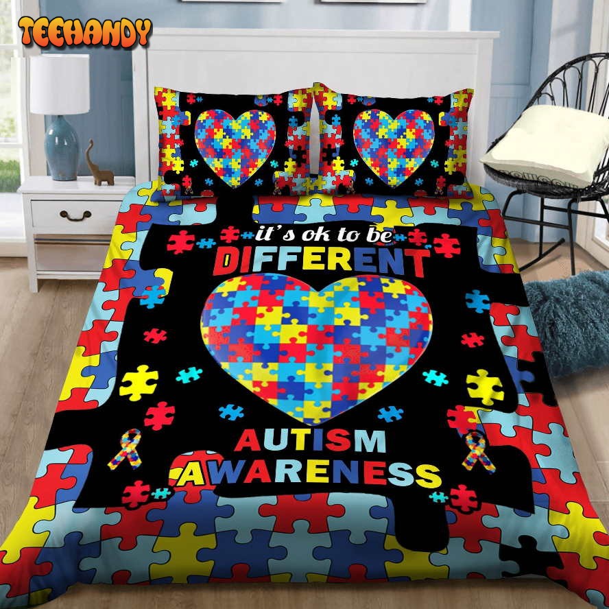 3D Autism Awareness Its Okay To Be Different Duvet Cover Bedding Sets