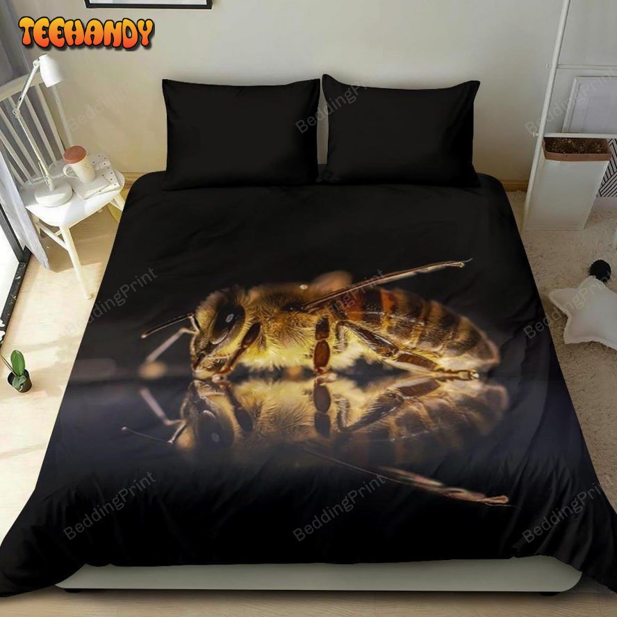 3D Bee Black Bed Sheets Duvet Cover Bedding Sets