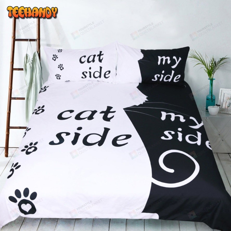 3D Black and White Cat D04 Duvet Cover Bedding Set Quilt Cover Quilt