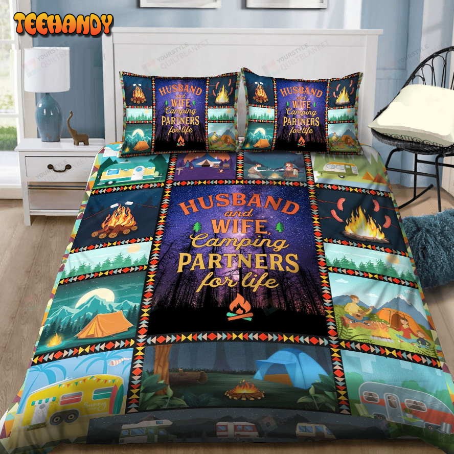 3D Camping Husband And Wife Partners For Life Cotton Bedding Sets