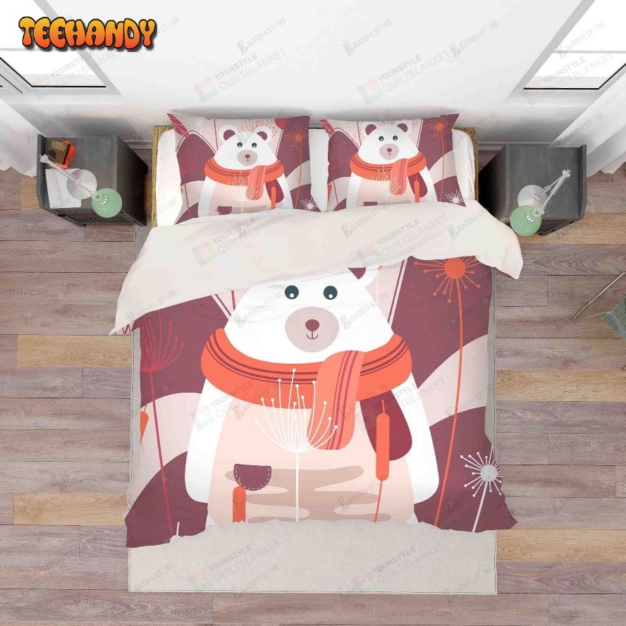 3d Cartoon Bear Winter Bedding Set Great Gifts For Birthday Christmas