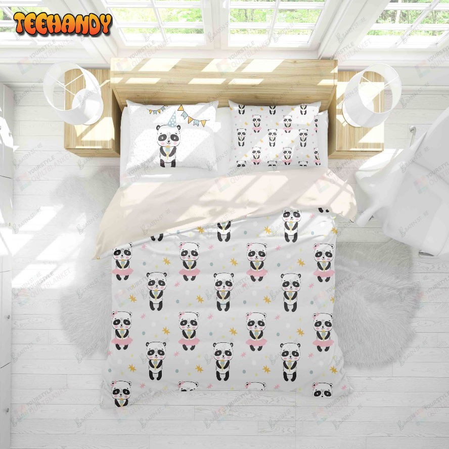 3d Cartoon Panda Bed Sheets Duvet Cover Bedding Set