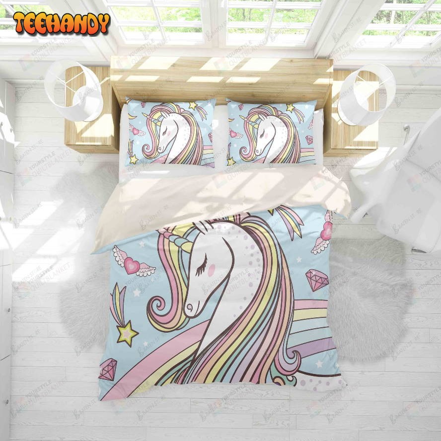 3d Cartoon Unicorn Bed Sheets Duvet Cover Bedding Set