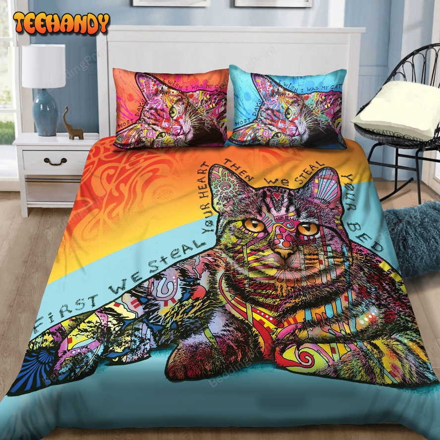 3D Cat First We Steal Your Heart Then We Steal Your Bed Bedding Sets