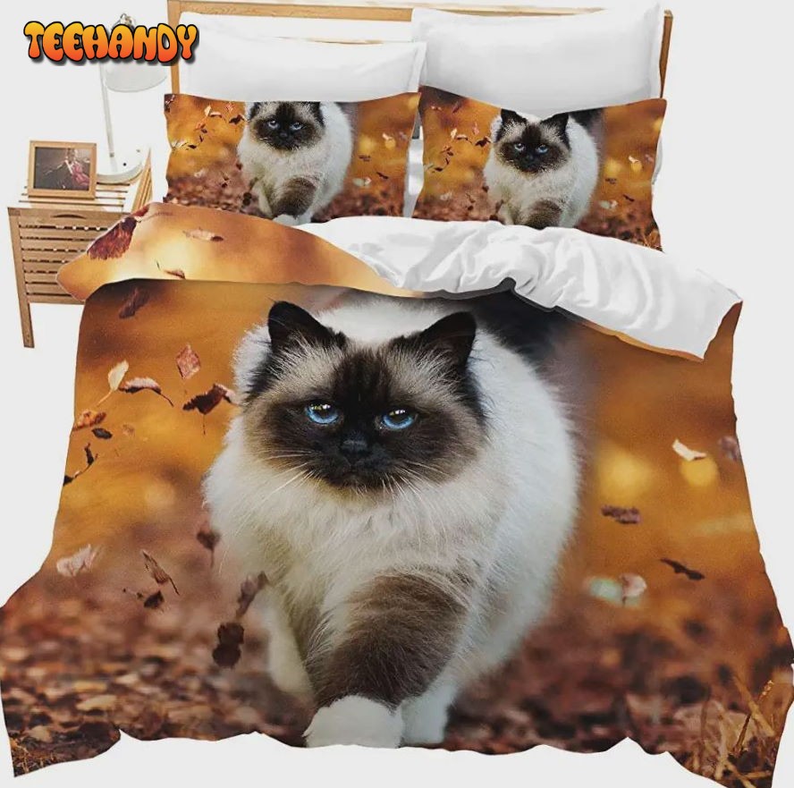 3D Cat Printed Bedding Cute Animal Theme Cover Lovely Cat Pattern Bedspread