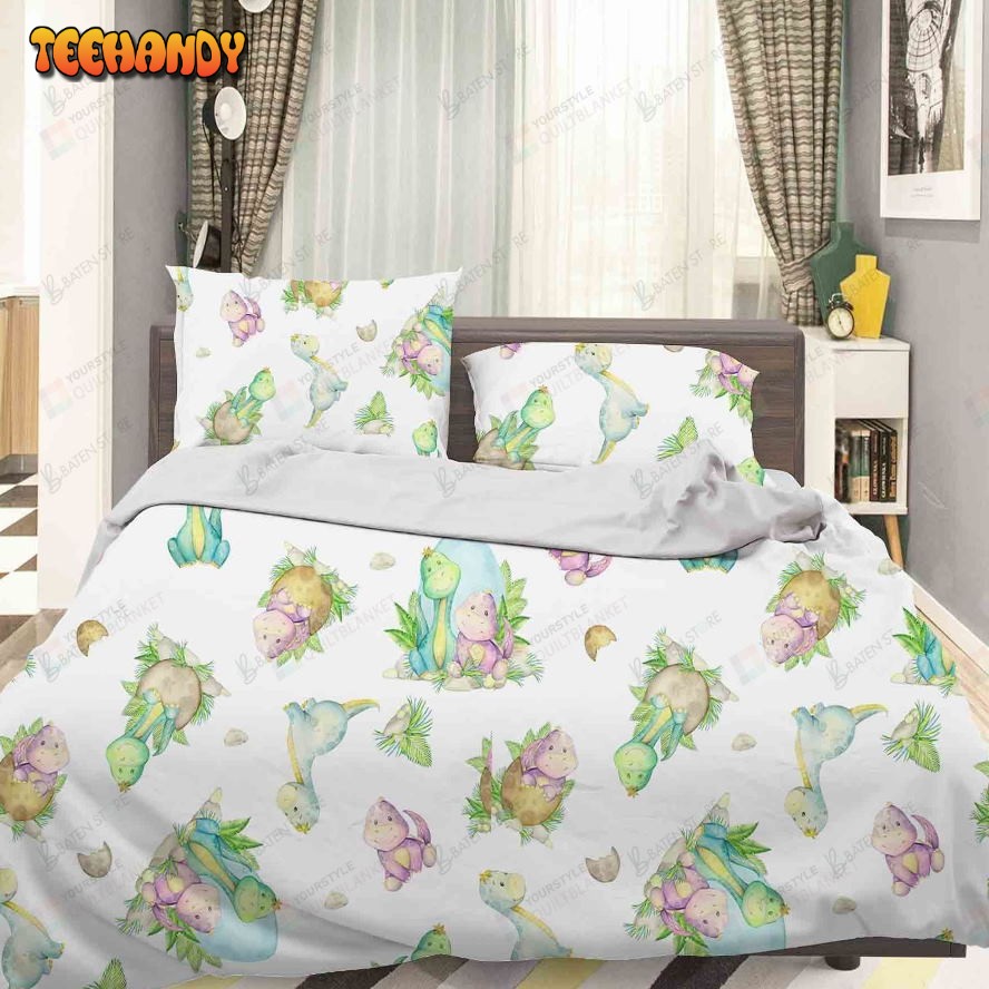 3d Color Cartoon Dinosaurs Pattern Bed Sheets Duvet Cover Bedding Set