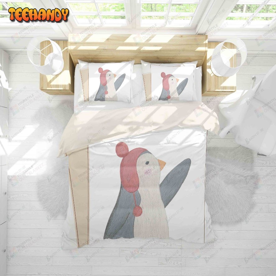 3d Color Cartoon Penguin Bed Sheets Duvet Cover Bedding Set