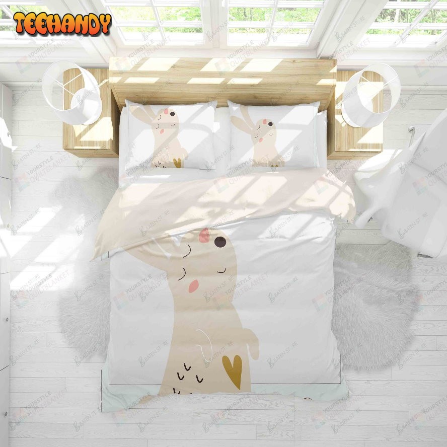 3d Color Cartoon Rabbit Bed Sheets Duvet Cover Bedding Set