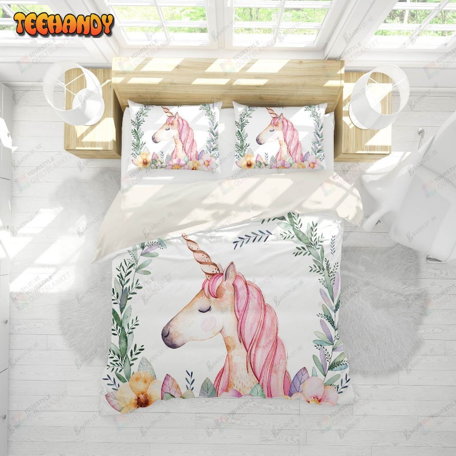 3d Color Cartoon Unicorn Bed Sheets Duvet Cover Bedding Set