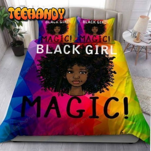 3D Colorful Black Girl Magic Bed Sheets Duvet Cover Bedding Sets