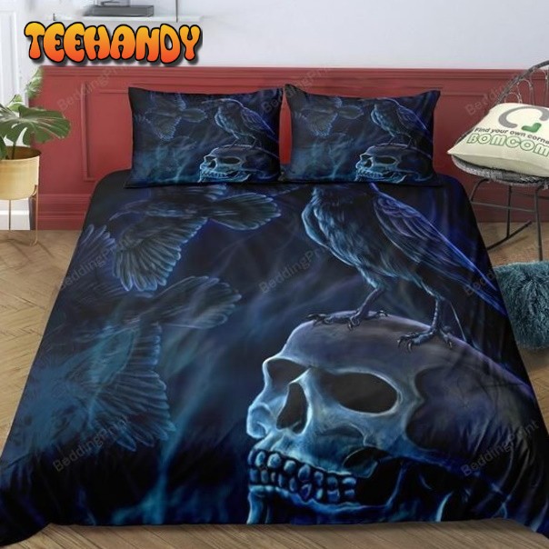 3D Crow And Skull Bed Sheets Duvet Cover Bedding Sets