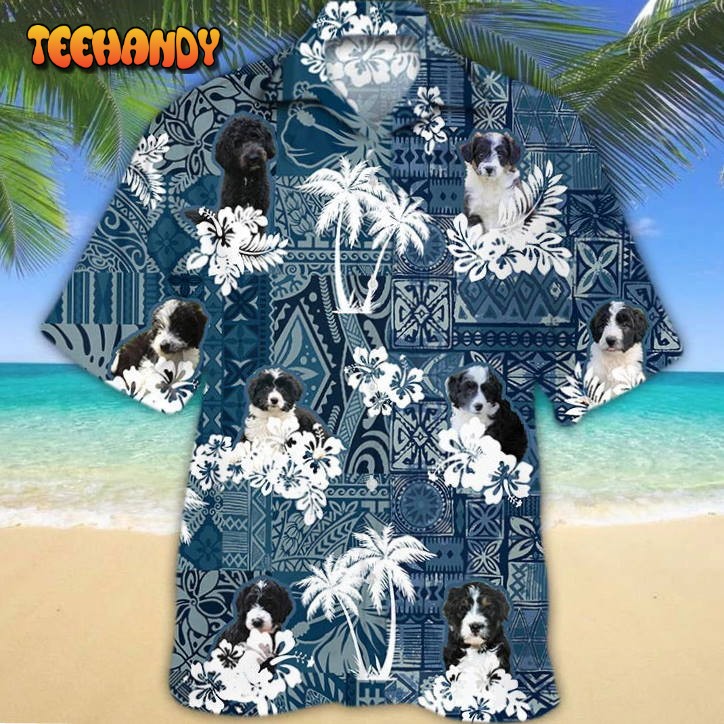 3D Full Print Border Doodle Hawaiian Shirt Hawaiian Dog Shirt Animal Hawaii Summer