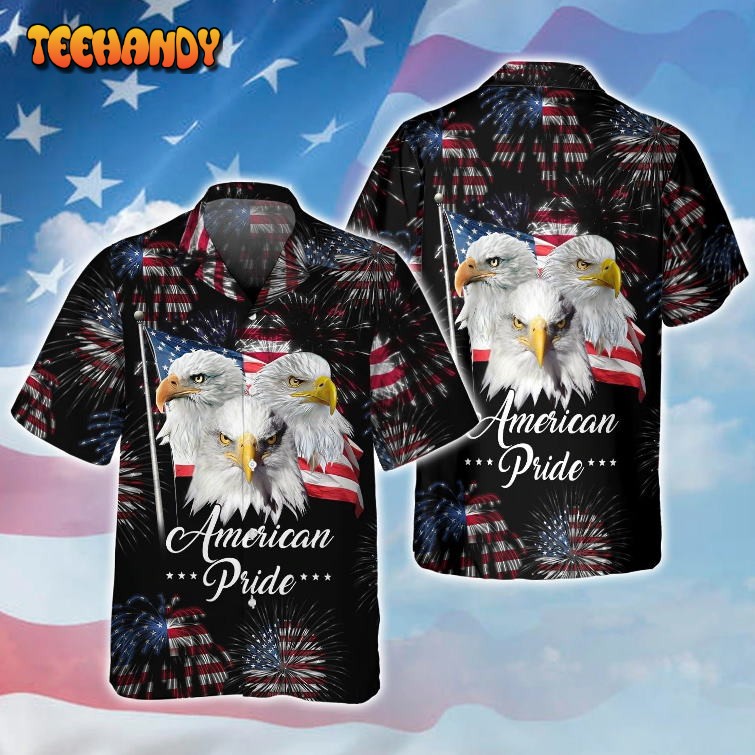 3D Full Printed Eagle American Pride Hawaiian Shirt Summer Aloha Patriotic Hawaii Shirt