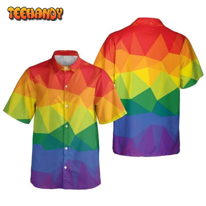 3D Shirt For Gay LGBT Polygon Background Design Hawaiian Shirt