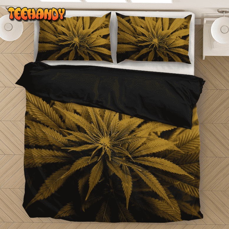 420 Marijuana Weed Plant High Definition Print Bedding Set