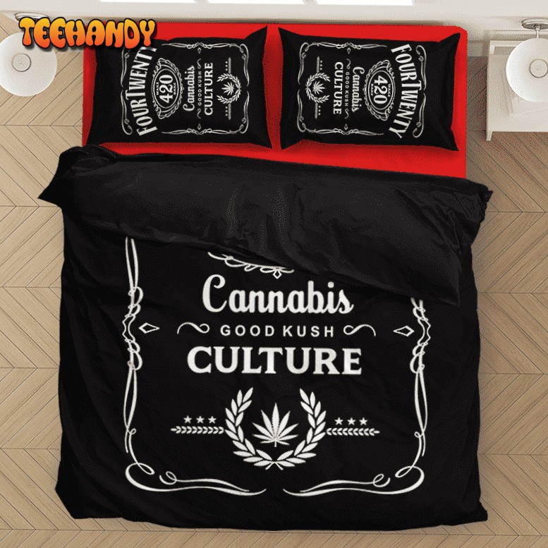 420 Wake And Bake Cannabis Kush Dope Cool Black Bedding Set