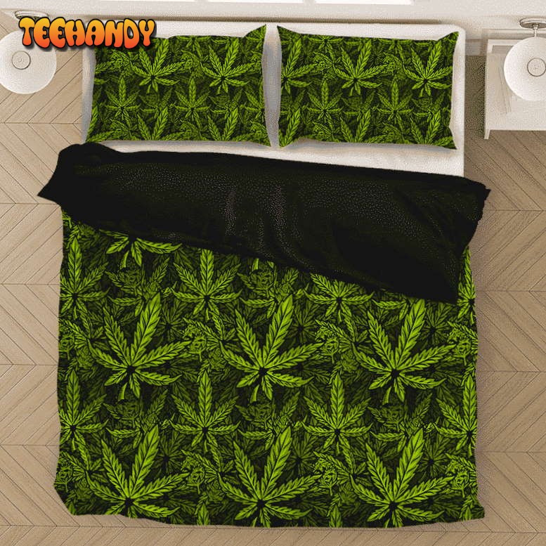 420 Weed Hemp Marijuana Pattern Awesome Bedding Set