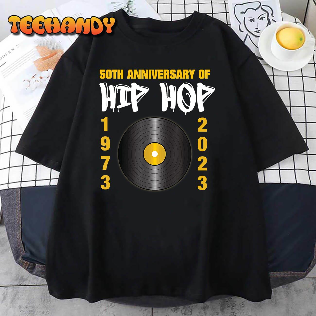 50 Years Hip Hop Vinyl Retro  50th Anniversary Celebration T-Shirt