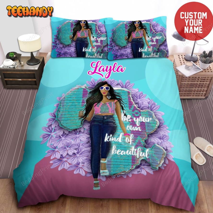 African American Woman Custom Name Duvet Cover Bedding Set Mother’s Day