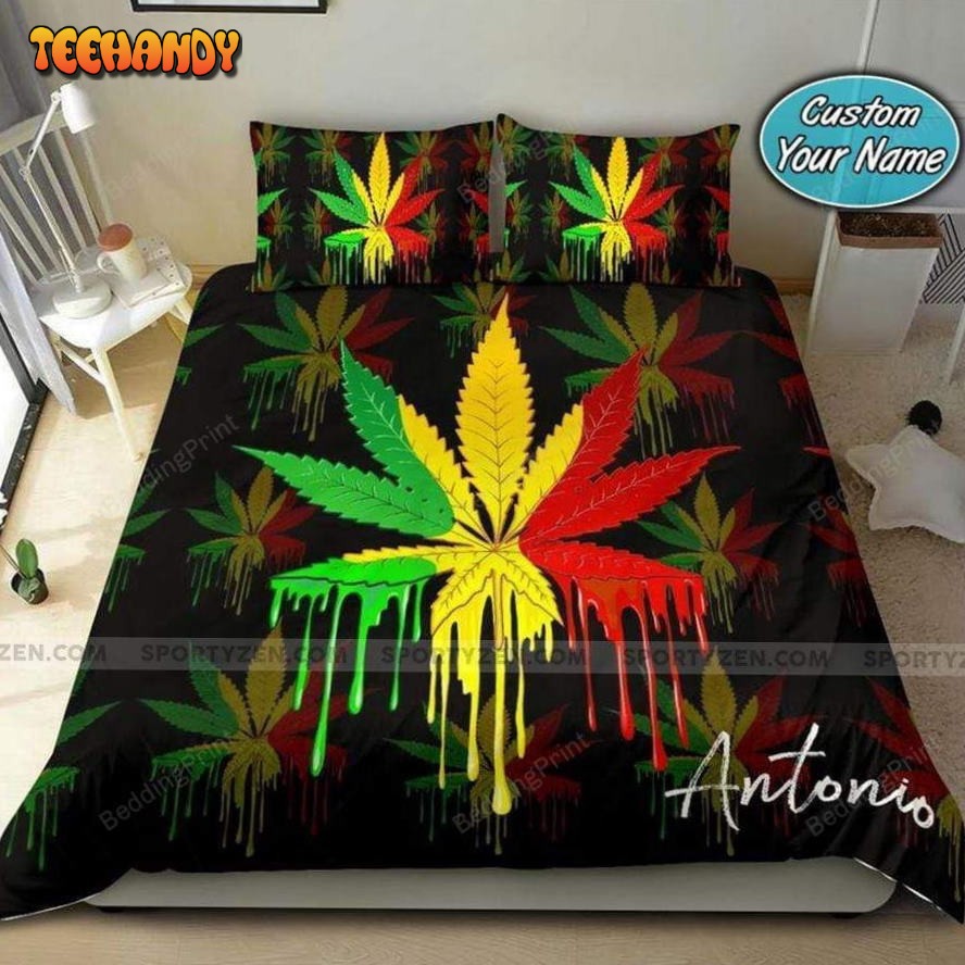 African Color Weed Personalized Custom Name Duvet Cover Bedding Set