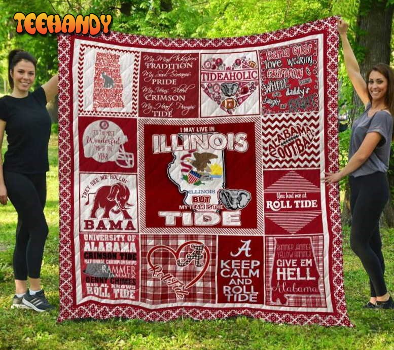 Alabama Crimson Tide Illinois 3D Customized Quilt Blanket