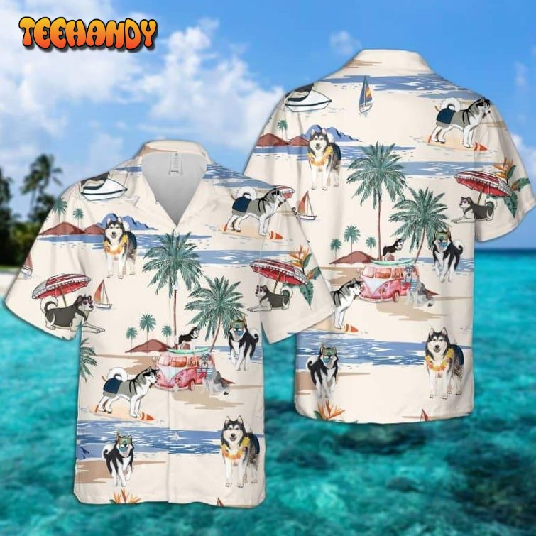 Alaskan Malamute Summer Beach Hawaiian Shirt 3D Full Print Dog Hawaii Shirt