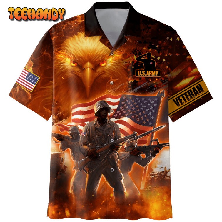 All Over Printed U.S Veteran Hawaiian Shirt Unisex Hawaiian Shirts