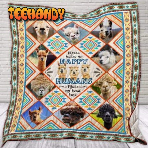 Alpaca 3D Customized Quilt Blanket