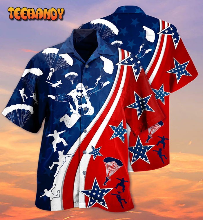 America Parachute Jump Cool Hawaiian Shirt